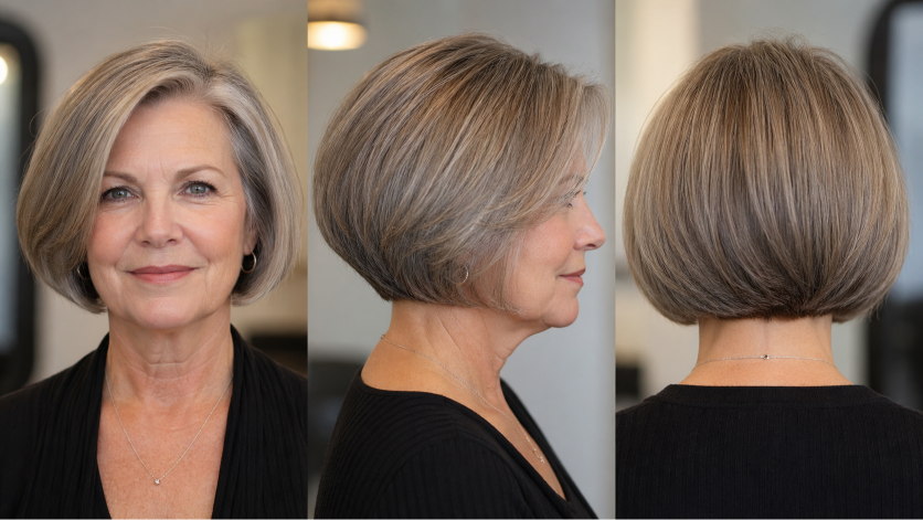 short hairstyles for women over 50 with layered bobs, pixie cuts, and volume styles