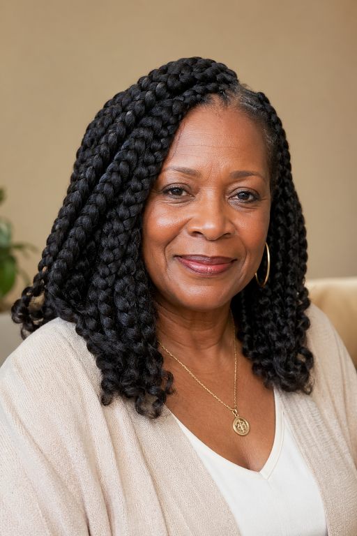 Elegant braided hairstyles for older Black women over 50 showcasing protective, low-maintenance, and graceful looks