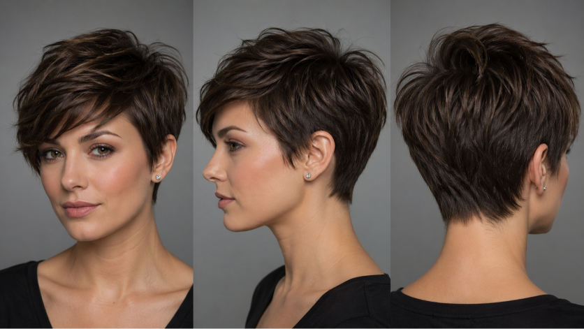 Thin fine hair makeover with soft layered bob and wispy bangs adding natural volume and face-framing shape