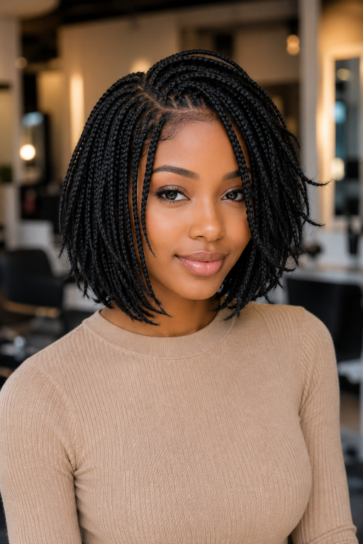 Bob braids hairstyles in various lengths and styles showcasing versatile, low-maintenance braided looks for different face shapes and hair types