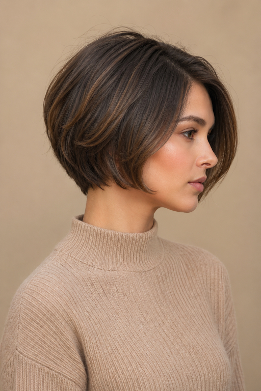 Stacked bob haircut ideas showing layered back volume, angled front, and modern styles for different face shapes and hair types