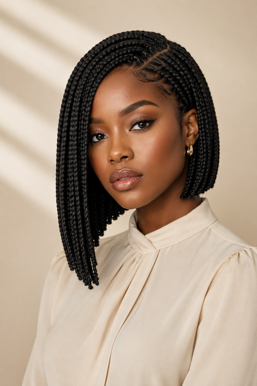 Bob braids hairstyles in various lengths and styles showcasing versatile, low-maintenance braided looks for different face shapes and hair types