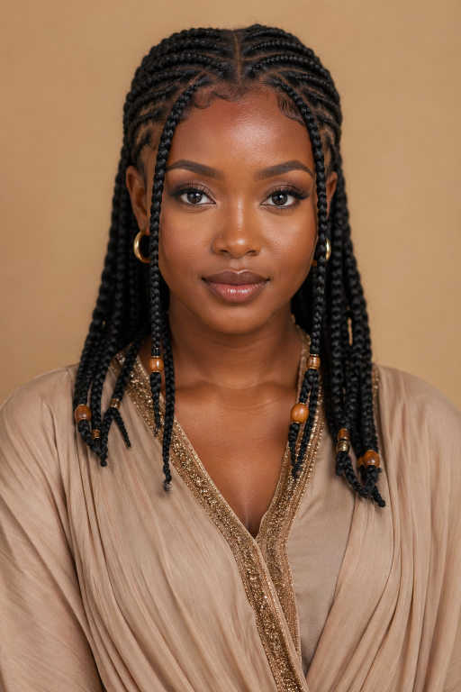 Braided hairstyles for Black women featuring box braids, knotless braids, and cornrows styled in versatile protective looks