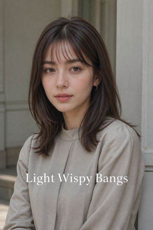 Bangs hairstyles for round faces featuring side-swept and curtain fringe that slim and frame soft facial features