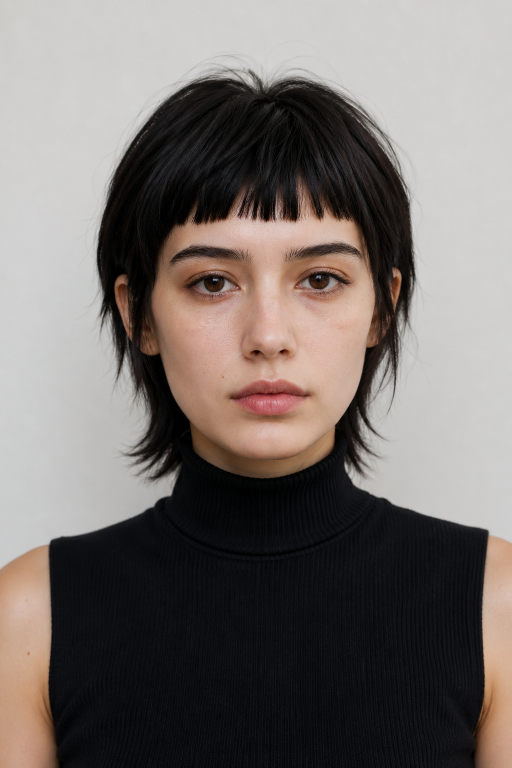 Short shag hairstyle with textured layers and modern volume for women