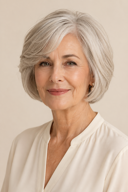 Short haircuts for women over 70 featuring layered pixie, soft bob, and easy low-maintenance styles for thinning hair