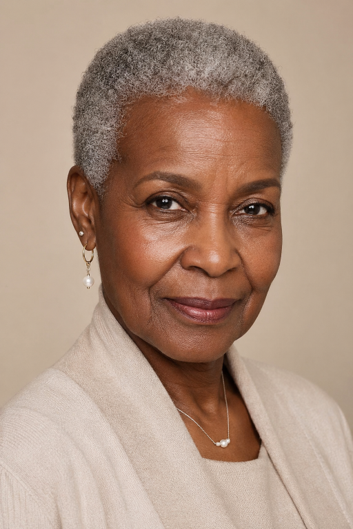 Hairstyles for Black women over 70 featuring short, natural, curly, and low-maintenance elegant looks