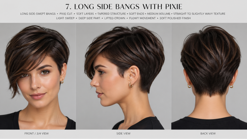 25 bangs hairstyles for short hair showcasing different fringe styles on pixie cuts and bobs for various face shapes and hair textures