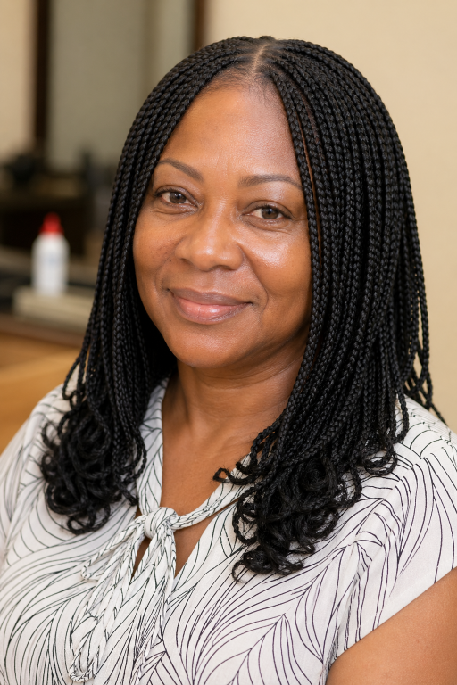 Elegant braided hairstyles for older Black women over 50 showcasing protective, low-maintenance, and graceful looks