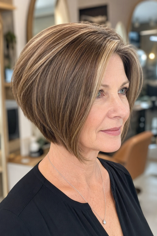 Hairstyles for women over 50 with thin fine hair showing layered bobs and pixie cuts that add volume and fullness