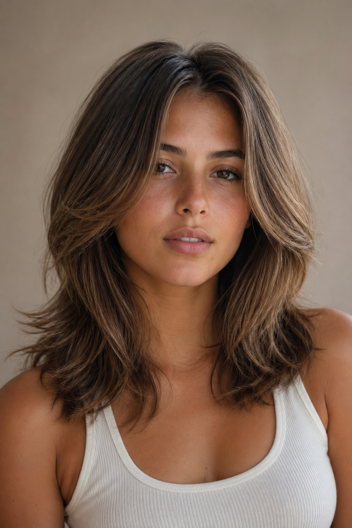 Medium shag hairstyle ideas with layered texture and face-framing volume for different hair types