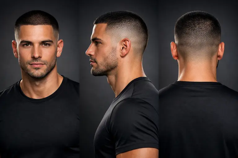 Collection of high taper fade short haircuts for men showing clean fades, textured tops, and modern short styles for different hair types
