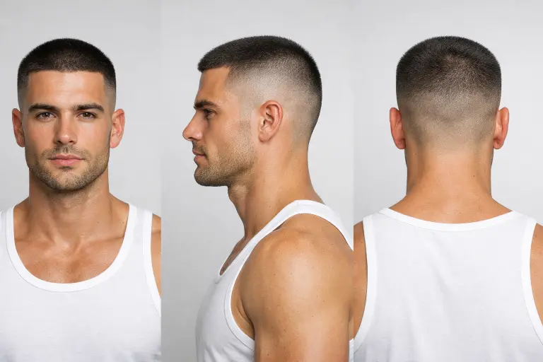 variety of high fade haircuts for men showing different styles, textures, and top lengths with clean faded sides