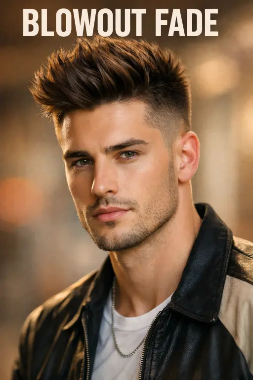 variety of high fade haircuts for men showing different styles, textures, and top lengths with clean faded sides
