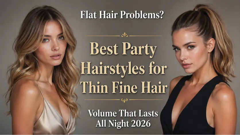 “Party hairstyles for thin fine hair with volume, texture, and elegant styling ideas for women”