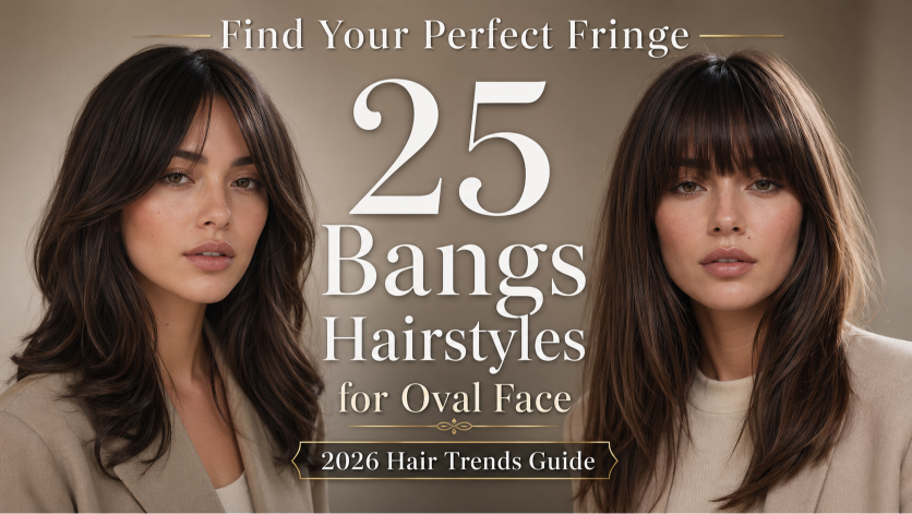 25 bangs hairstyles for oval face showing different fringe styles for all hair types
