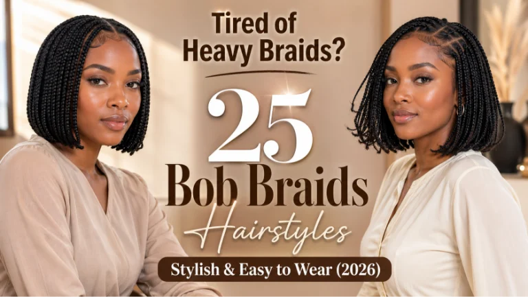 Bob braids hairstyles in various lengths and styles showcasing versatile, low-maintenance braided looks for different face shapes and hair types