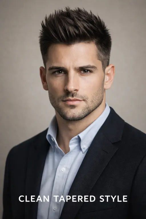 Collection of faux hawk haircuts for men showing different lengths, fades, and textures with volume styled through the center
