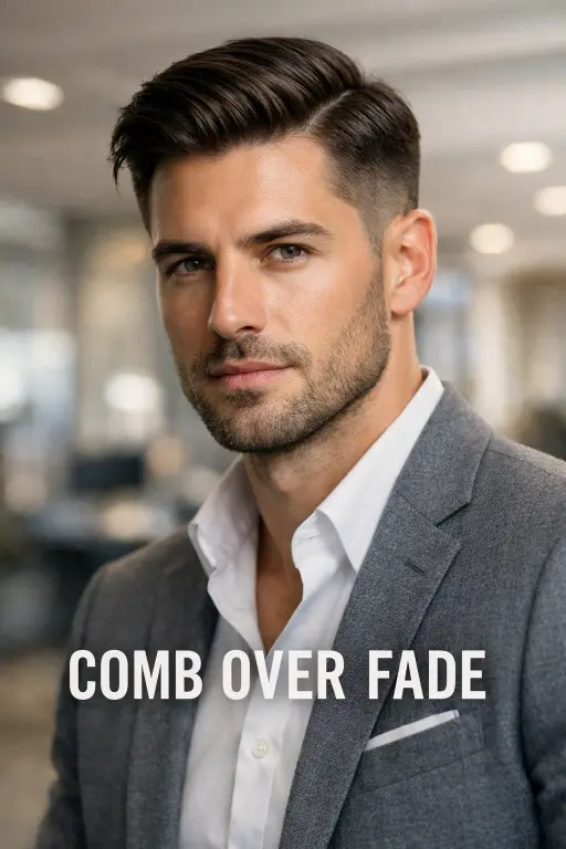 clean mid drop taper fade haircut with natural blend around the ear and neckline, styled top showing modern versatile men’s hairstyle