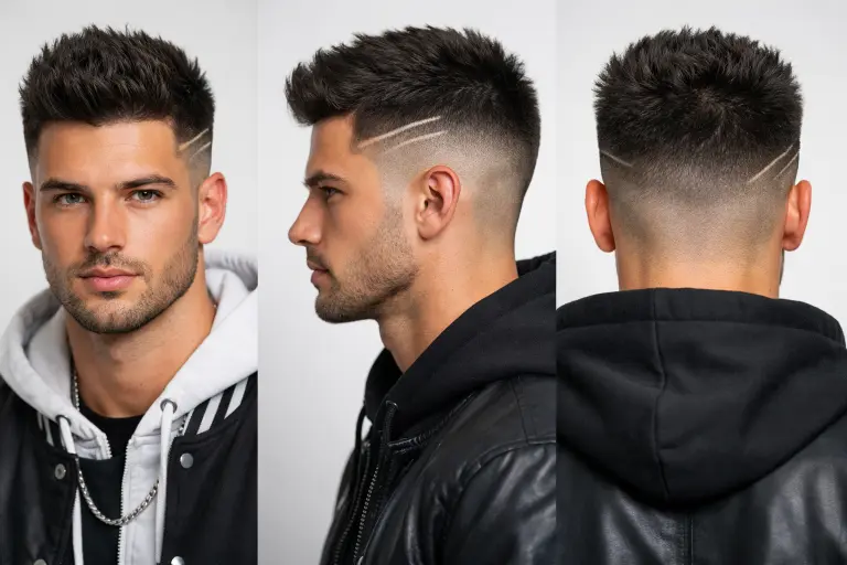variety of high fade haircuts for men showing different styles, textures, and top lengths with clean faded sides