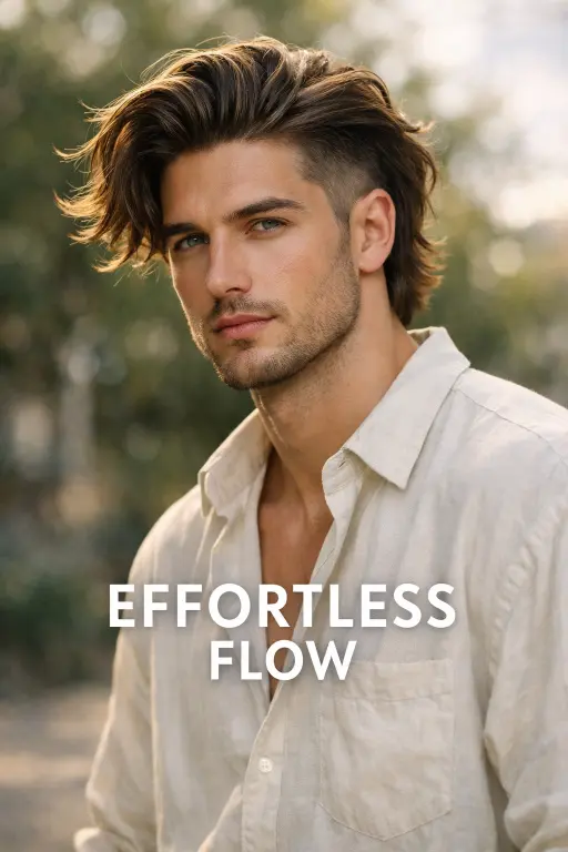 High taper fade long hairstyles for men featuring clean faded sides with long textured hair on top styled in different modern looks