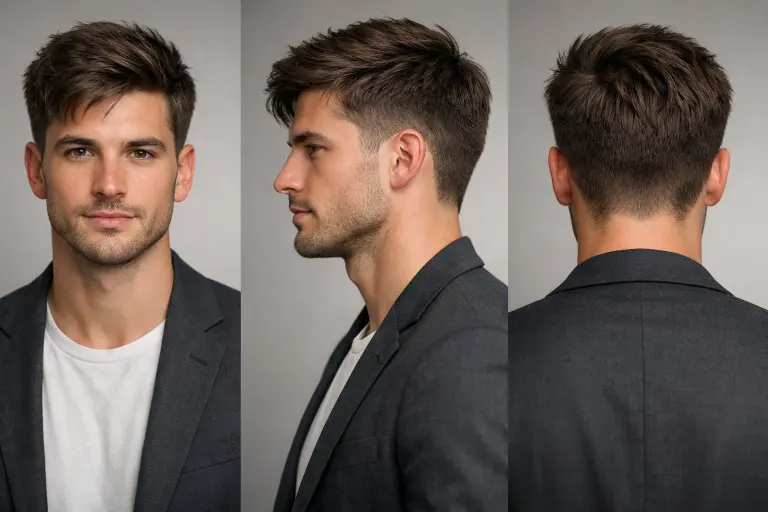 modern textured crop haircuts for men with faded sides and layered choppy top styled naturally
