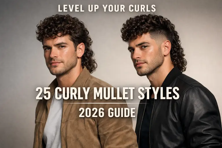 different curly mullet haircuts for men showing fade, taper, and textured styles with natural curls and varied lengths