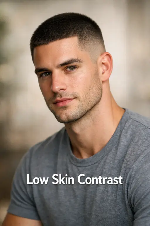 clean buzz cut fade styles for men showing low, mid, and high fades with short textured top on different hair types