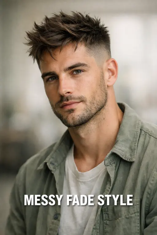 variety of high fade haircuts for men showing different styles, textures, and top lengths with clean faded sides