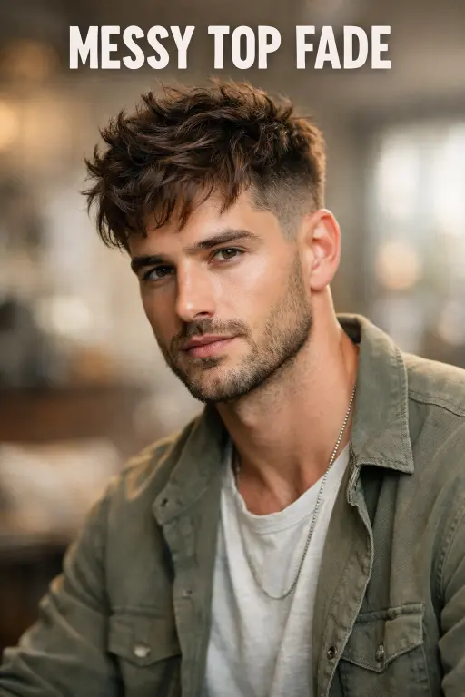 clean mid drop taper fade haircut with natural blend around the ear and neckline, styled top showing modern versatile men’s hairstyle