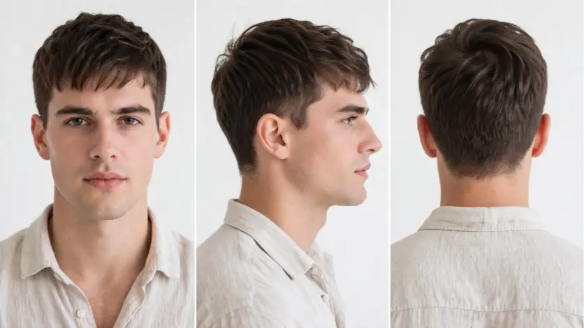 modern textured crop haircuts for men with faded sides and layered choppy top styled naturally