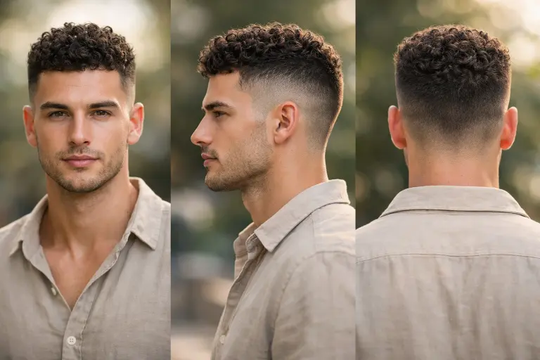 clean buzz cut fade styles for men showing low, mid, and high fades with short textured top on different hair types