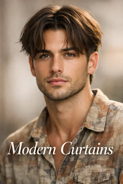 man with low taper fade messy top hairstyle featuring textured medium-length hair and clean tapered sides