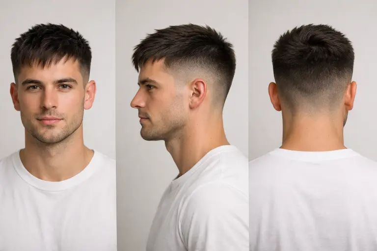 clean high taper fade short hair styles on men with sharp sides and short textured top showing modern barber finish
