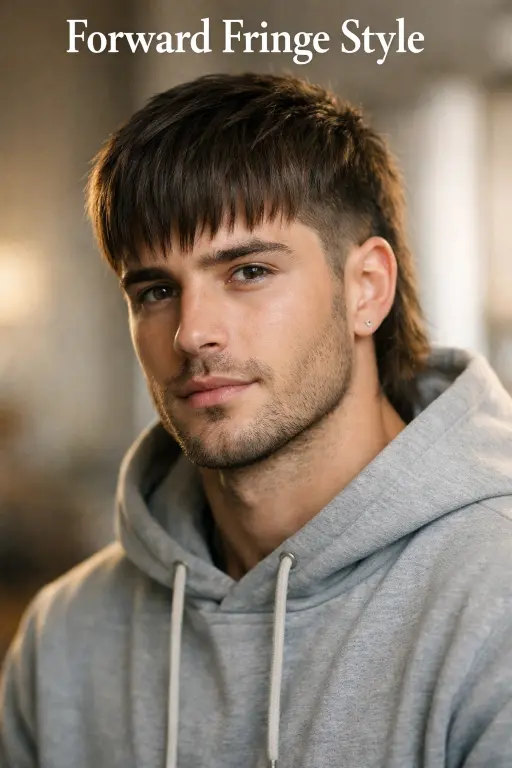 modern low taper mullet hairstyle with clean tapered sides and longer textured back on straight hair