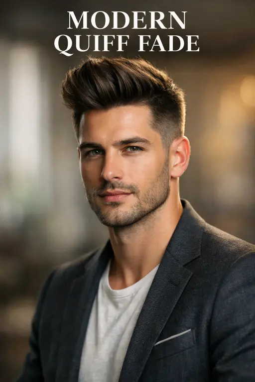 clean mid drop taper fade haircut with natural blend around the ear and neckline, styled top showing modern versatile men’s hairstyle