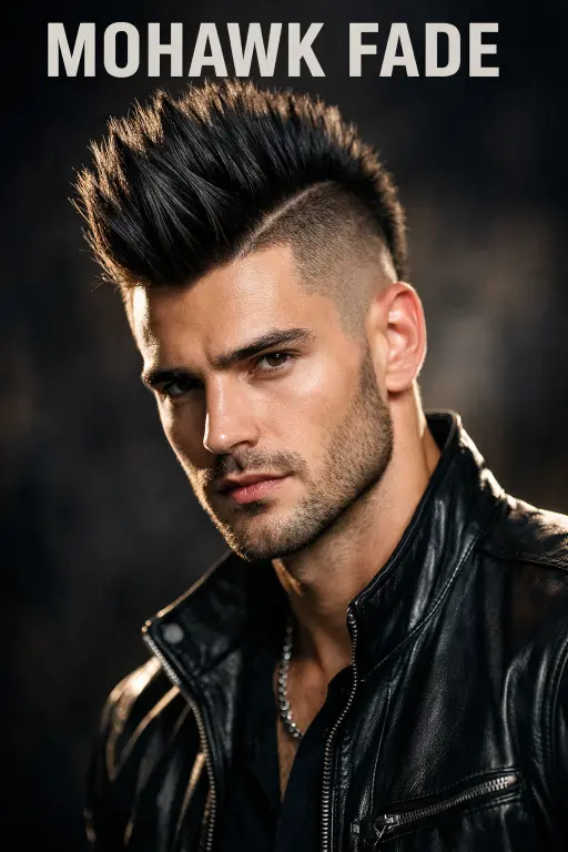 variety of high fade haircuts for men showing different styles, textures, and top lengths with clean faded sides