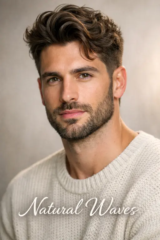 clean taper fade with beard on thick hair, smooth blend from sides into a full groomed beard, modern and sharp men’s hairstyle