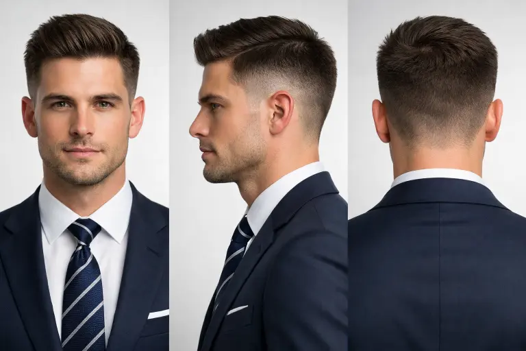 variety of high fade haircuts for men showing different styles, textures, and top lengths with clean faded sides