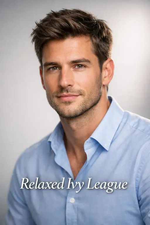 man with low taper fade messy top hairstyle featuring textured medium-length hair and clean tapered sides