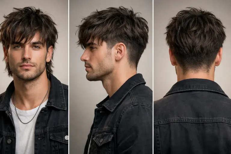 High taper fade long hairstyles for men featuring clean faded sides with long textured hair on top styled in different modern looks