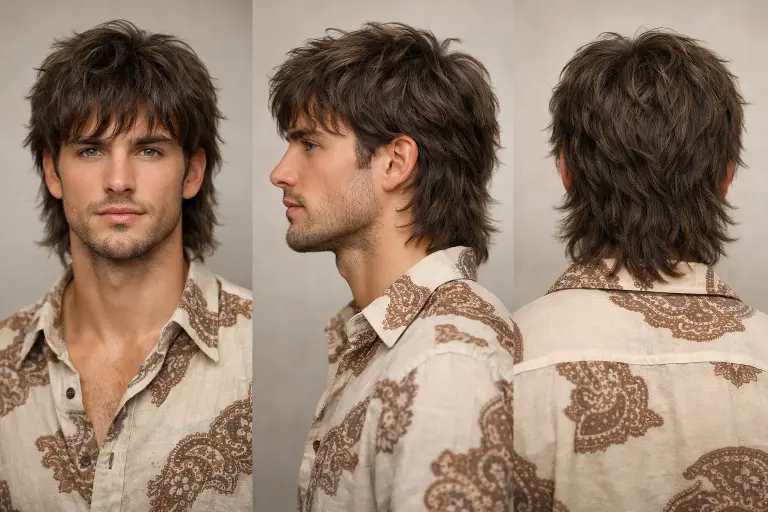 modern low taper mullet hairstyle with clean tapered sides and longer textured back on straight hair
