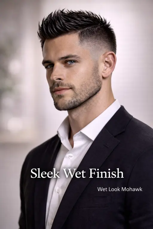 collection of short mohawk haircuts for men showing different fades, textures, and modern styling variations