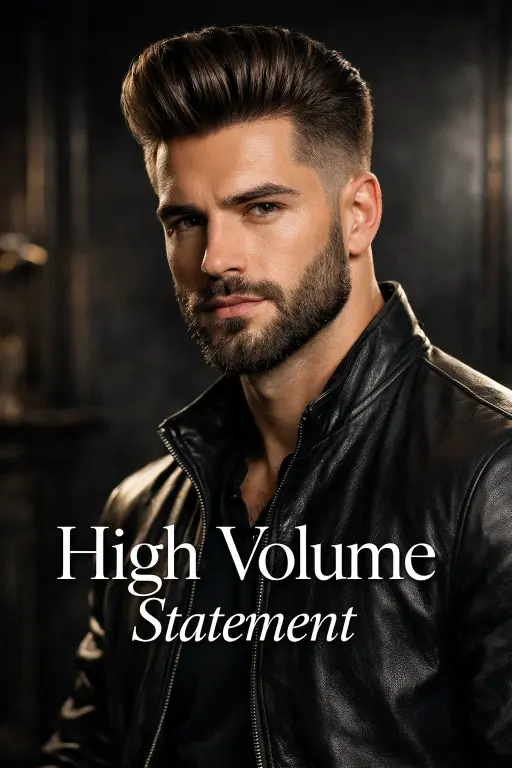 clean taper fade with beard on thick hair, smooth blend from sides into a full groomed beard, modern and sharp men’s hairstyle