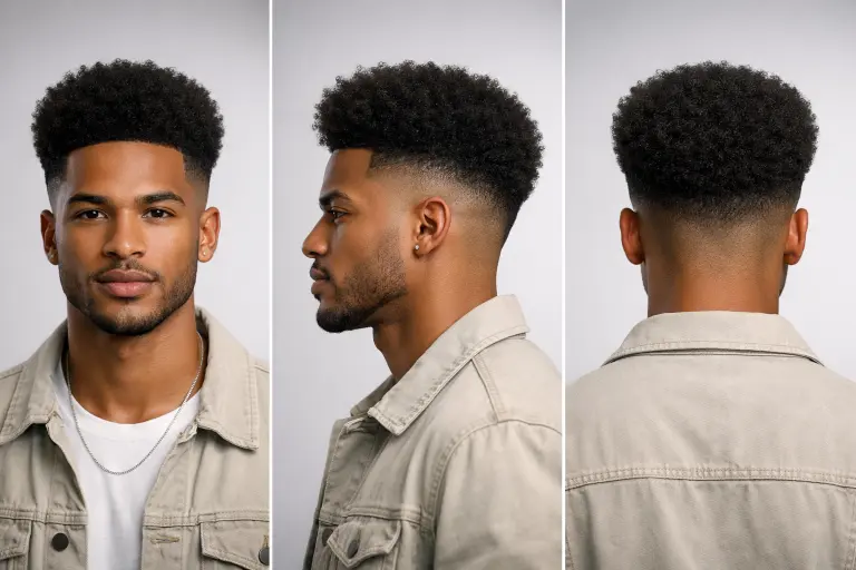 variety of high fade haircuts for men showing different styles, textures, and top lengths with clean faded sides