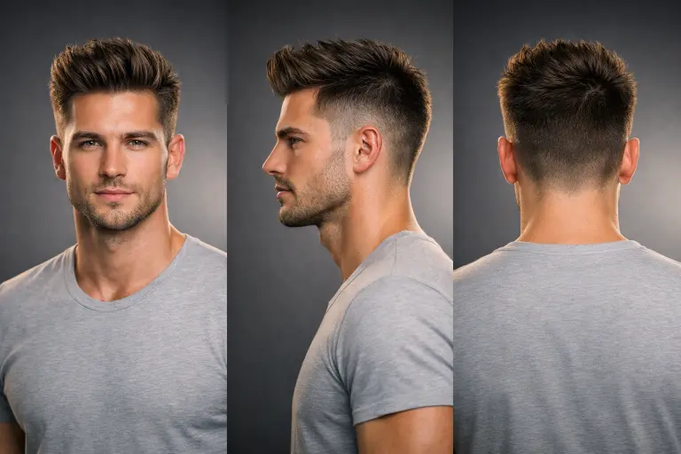 Collection of high taper fade short haircuts for men showing clean fades, textured tops, and modern short styles for different hair types
