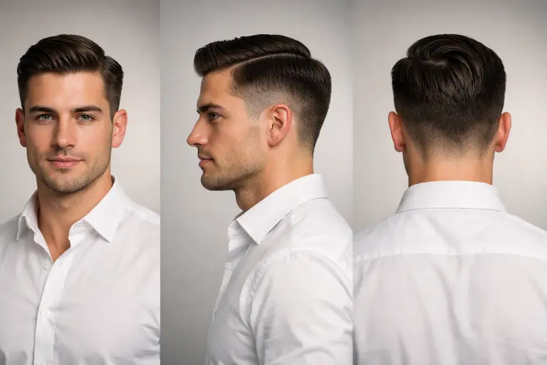 collection of mid taper fade for straight hair styles showing clean fades, textured tops, and different modern variations