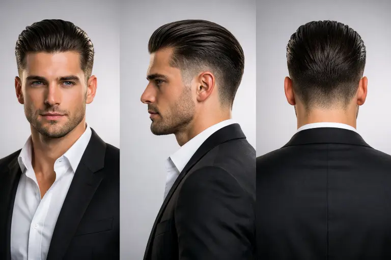 clean mid drop taper fade haircut with natural blend around the ear and neckline, styled top showing modern versatile men’s hairstyle