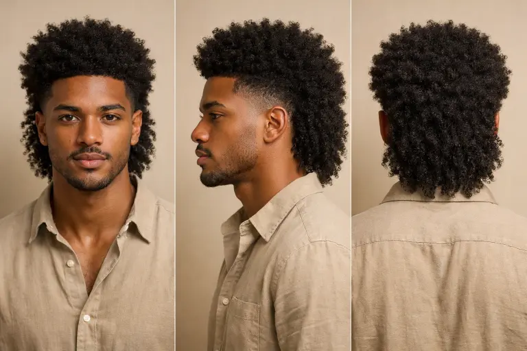 modern low taper mullet hairstyle with clean tapered sides and longer textured back on straight hair