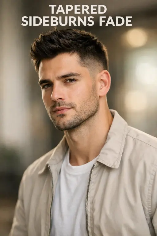 clean mid drop taper fade haircut with natural blend around the ear and neckline, styled top showing modern versatile men’s hairstyle